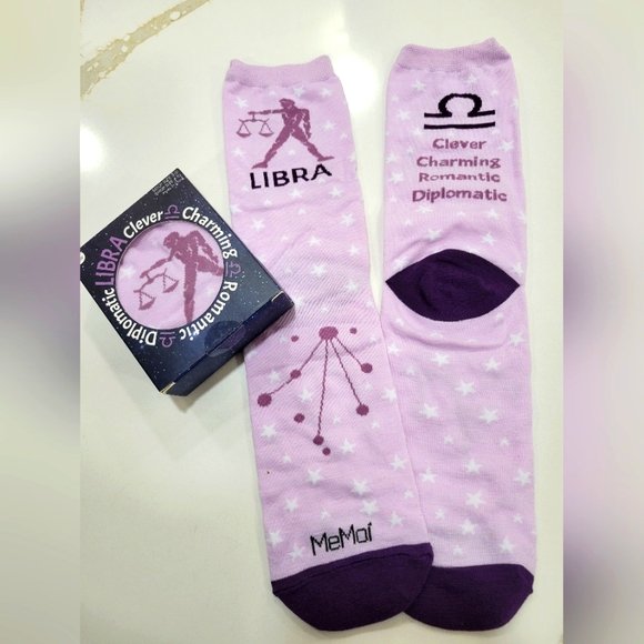 Memoi Other - MeMoi Libra Zodiac Casual Socks - Purple